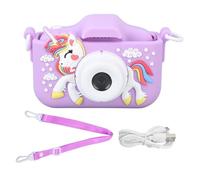 YUEYASHUX Kids Camera Cine Cute Dual Lens Focus Fotography Video Registrazione Musica Digital Camera da Gioco per Bambini (Violaceo)