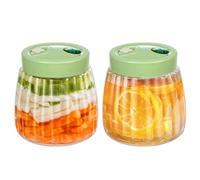 YUEYEE Set di 2 Barattoli per Fermentazione Kimchi da 1 Litro Con 2 Prese d'Aria - Perfetti per Crauti e Pasta Madre
