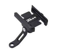 YUEYUEMOTO Per TMAX TMAX500 TMAX530 DX/SX XP530 TMAX560 Moto Supporto Telefono Manubrio Specchio Retrovisore Cellulare GPS (Colore: Specchio Nero)