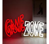 YUEYYNS Game Zone Insegne al Neon Insegne luminose Gioco Alimentata Tramite USB con Interruttore Decorazione di locali, bar, e-sport, luci al neon