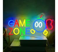 YUEYYNS Game Zone Insegne al Neon,luce al neon LED Game, camera da letto,feste,bar,ragazzi regalo,regalo per giocatori Insegna luminosa da parete per giochi alimentata tramite USB con interruttore