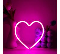 YUEYYNS Insegna al Neon Amore Cuore LED Rosa - Decorazione di San Valentino Per Festa, Bar, Camera - Alimentato Tramite USB o Batteria