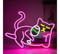 YUEYYNS Insegna al Neon Birra Gatto Luci Neon Insegne Luminose Bar Gatto Adatto per Feste al Bar in Camera da Letto con Insegna al Neon Alimentata Tramite USB