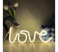 YUEYYNS Insegna al Neon Love,Luce al Neon Amore LED Neon Decorazione di San Valentino Per la Festa del Bar in Camera Alimentato Tramite USB o Batteria Neon Light Sign