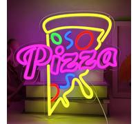 YUEYYNS Insegna al Neon Pizza Insegna luminosa per pizza luci al neon LED colorate per pizza, negozio, camera da letto, ristorante, cucina, feste, decorazione