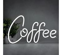 YUEYYNS Insegne al Neon del Caffè Luce al Neon a LED Luce al neon con lettere di caffè bianco Utilizzato per ristoranti,caffè,bar,feste,luci decorative per pareti Insegna luminosa