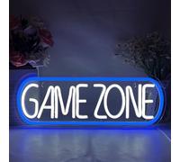 YUEYYNS Insegne al Neon Game Zone Luce Neon a LED Insegne luminose Gioco Alimentata Tramite USB con Interruttore Decorazione di locali, bar, e-sport, luci al neon