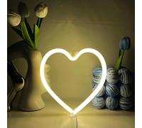 YUEYYNS Luce al Neon Amore,Insegna al Neon Cuore LED Bianco Caldo Love Neon Decorazione di San Valentino Per la Festa del Bar in Camera Alimentato Tramite USB o Batteria Neon Light Sign
