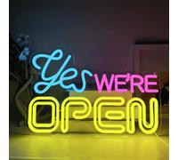 YUEYYNS Yes We Are Open Insegne al Neon Luce al Neon Open Are Open Neon Scudo Luminoso per Business Light Up Sign per Bar, Salon, Store, Cafe, Shop, Club, Open Sign per decorazione da parete