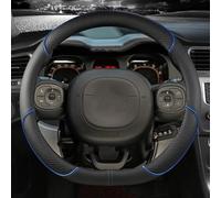 YUEYZHK alla Moda e Squisito Coprivolante per Auto in Pelle Microfibra per Fiat per Panda 2013 2014 2015-2022 Accessori Auto(Blue D Shape)