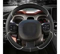 YUEYZHK alla Moda e Squisito Coprivolante per Auto in Pelle Microfibra per Fiat per Panda 2013 2014 2015-2022 Accessori Auto(White O Shape)