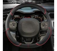 YUEYZHK alla Moda e Squisito Coprivolante per Auto in Pelle Microfibra per Fiat per Panda 2013 2014 2015-2022 Accessori Auto(Red D Shape)