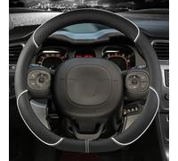 YUEYZHK alla Moda e Squisito Coprivolante per Auto in Pelle Microfibra per Fiat per Panda 2013 2014 2015-2022 Accessori Auto(White D Shape)