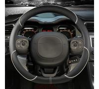 YUEYZHK alla Moda e Squisito Coprivolante per Auto in Pelle Microfibra per Fiat per Panda 2013 2014 2015-2022 Accessori Auto(Beige D Shape)