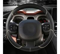 YUEYZHK alla Moda e Squisito Coprivolante per Auto in Pelle Microfibra per Fiat per Panda 2013 2014 2015-2022 Accessori Auto(Beige O Shape)