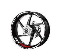 YUEYZHK Bordo a Strisce alla Moda Moto 17 Pollici Ruota Interna Ed Esterna Decalcomania Cerchio Decorativo Adesivo Altamente Riflettente Impermeabile per Y&amaha YZF R6(Style 5)