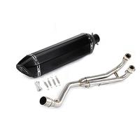 YUEYZHK Collettore di Scarico per Moto Collegare Il Tubo di Collegamento Slip On per T-Max Tmax 500 Tmax530 T-Max 500 530 2010-2018 Punta Uscita(4)
