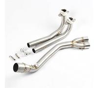 YUEYZHK Collettore di Scarico per Moto Collegare Il Tubo di Collegamento Slip On per T-Max Tmax 500 Tmax530 T-Max 500 530 2010-2018 Punta Uscita(1)