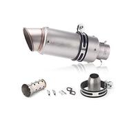 YUEYZHK Fuga di Scarico per Motocicletta Modifica Collegamento Tubo di Collegamento Anteriore Centrale Completo per Z800 900 Z1000 Zx6r Zx10r 60mm Punta Uscita(4)