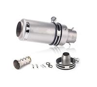 YUEYZHK Scarico Moto Coda Fuga Modifica Tubo di Collegamento Silenziatore in Carbonio Slip On per Z800 900 Z1000 Zx6r Zx10r 51mm Punta Uscita(2)