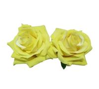 YUEZHAN Cerchietti Simulazione Fiore Realistico Rosa Pettine per Capelli Elegante Pianta Porta Capelli Denti Appuntiti Fermaglio per Capelli Copricapo da Ballo Giallo