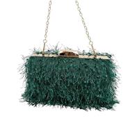 YUEZHAN Pochette Donna Borsa da Sera con Nappe alla Moda da Donna Pochette da Sposa Elegante per Banchetto Ballo di Fine Anno Borsa A Mano Tracolla A Catena Verde Scuro