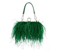 YUEZHAN Pochette Donna Borse da Sera in Piuma per Donna Borsa A Tracolla con Catena Borsa A Tracolla con Nappa Borsa da Festa Borse da Sposa Verde