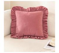 YUEZHONG Confezione Da 2 Federe For Cuscini Natalizi Rossi E Verdi, Federe For Cuscini Con Volant In Velluto, Decorative Quadrate, Decorazioni Natalizie La Casa(Pink)