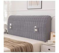 YUEZHONG Copri Testiera Letto, Copri Testiera Tutto Compreso In Velluto Granulare Con Tasca, Antipolvere Calda(Grigio,200x75cm/79x30in)