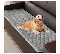 YUEZHONG Copridivano for Cani Lavabile, Proteggi Divano in Velluto Trapuntato, Coperta Antiscivolo for Lettino for Cani, Proteggi Cuscino Divano for Gatti(Grigio,50x140cm/20x55in)