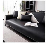 YUEZHONG Copridivano Impermeabile In Similpelle PU, Copridivano Componibile Vintage For Divano A Due Posti, Divano A L, Protezione For Mobili For Cani E Gatti.(Schwarz,90x180cm/35.4x70.9in)