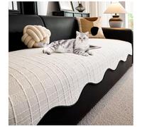 YUEZHONG Copridivano Rinfrescante, Copridivano Summer Ice, Tappetino Antiscivolo for Animali Domestici, Copridivano in Seta di Ghiaccio, for Divano A Due Posti/a Forma di L(Cream,110x210cm/43x83in)