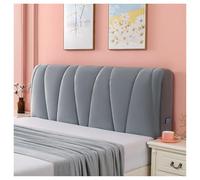 YUEZHONG Copritestata Letto Trapuntata In Velluto For Letto Matrimoniale, Matrimoniale, Singolo, Spesso, Copritestata Antipolvere, Lavabile(Light Gray,180x60cm/71x24in)