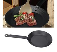 Yuezhongoo Cast Iron Skillets,Carbon Steel Frying Pan Uniform Heating Easy To Clean Anti Stick Omelette Skillet Steak Pan For Gas Induction Cooker (S)
