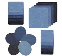 yufana 20 Pezzi Toppa Termoadesiva Jeans, Toppe In Denim Termoadesive Di Alta Qualità, Quadrato Kit Decorazion Riparazione, 100% Cotone, Decorazione Per Riparazione, Tonalità Blu Assortite
