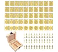 yufana 50 Pezzi Mini Cerniere, Cerniere Pieghevoli Vintage, Piccole Cerniere Per Portagioie, Sostituzioni Cerniere, Mini Cerniere Dorate 18x16mm Con 200 Pezzi Viti Per Creazione Di Gioielli (Oro)