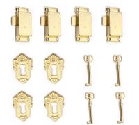 Yufana Set 4 Pezzi Mobili Retrò Serratura in Stile Antico, Decorativa per Armadi, Armadietti, Cassette Postali e Degli Attrezzi