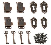 yufana Set da 4 Pezzi Mobili Retrò - Serratura Antica Decorativa per Armadi, Armadietti, Cassette Degli Attrezzi