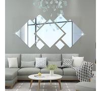 yufana Specchio Da Parete, Desivo Da Parete Con Specchio Diamantato, Specchio Decorativo Per La Casa In Acrilico 3d Per Pareti, Finestre E Armadi Combinazioni Di Dimensioni Multiple