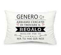 Yufansd Divertente Compleanno Regalo Genero - Regalo per un Genero 1 Pezzo Federa per Cuscino Letto 50X75 CM Idee Regalo Genero Natale San Valentino Cuscino Decorativo (Genero-b)