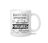 Yufansd Mug Tazza Ingegnere - aIla Miglior Ingegnere dell'Universo - Regali per Ingegnere, Regalo Laurea, Regali Originali Ingegneria Idee Regalo Natale Colazione Caffè Ceramica 350 ML (Ingegnere)