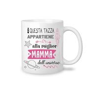 Yufansd Mug Tazza Mamma - aIla Miglior Mamma dell'Universo - Regali per Mamma Idea Regalo Festa della Mamma Originale Regalo di Compleanno Per Madre Regalo di Natale Ceramica 350 ML (Mamma)