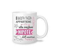 Yufansd Mug Tazza Nipote - aIla Miglior Nipote dell'Universo - Regali per Nipote Femmina Originale Regalo di Compleanno Festa della Mamma Natale per Nipote Tazza Caffè Ceramica 350 ML (Nipote-Donna)