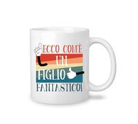 Yufansd Mug Tazza Regalo Figlio da Papa Mamma 'Ecco Come un Figlio Fantastico' Idea Regali Figlio Compleanno Regalo Figlio Matrimonio Regalo Figlio Natale Ritorno a Scuola Ceramica 350 ML (Figlio)