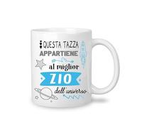Yufansd Mug Zio Tazza Caffè - al Miglior Zio dell'Universo - Regali per Zio da Nipote Fantastico Regalo per lo Zio Originale Regalo Zio Compleanno Festa del Papà Natale Ceramica 350 ML (Zio)