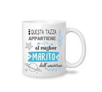 Yufansd Tazza al Miglior Marito dell'Universo - Regalo Originale per Anniversario, San Valentino, Compleanno, Festa del Papà, Natale - Ceramica 350 ML