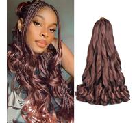 Yufeihe - Capelli sintetici per capelli da 18 pollici, per donne nere, 8 confezioni di tangle Free Bouncy Curly Braiding Hair for Box Braids (33#, 18 pollici (confezione da 8)