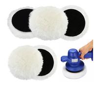 YUFFQOPC Cuscinetti per lucidatura, 150 mm, 5 pezzi, in lana d'agnello, compatibili con levigatrice orbitale Bosch, per auto, fari auto, pavimenti in sughero, colore bianco