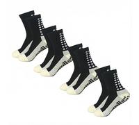 Yufree Calzini da calcio da uomo antiscivolo antiscivolo antiscivolo Grip Pad per calcio pallacanestro sport Grip calzini, 4 paia - nero - taglia unica alto