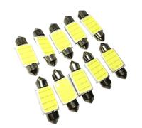 YUGRUPJG 10 lampadine LED COB a festone da 31 mm, 36 mm, 39 mm, 41/42 mm, C10W, C5W, for auto, luce di lettura interna for targa, 6500 K, 12 SMD, 12 V, bianche(31mm white)